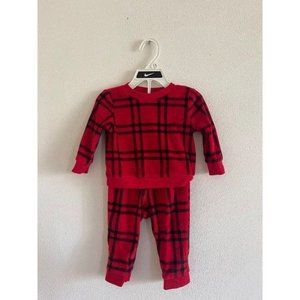 Cat & Jack Red Plaid Sweatsuit Set